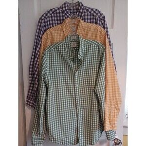 J. Crew set of 3 checked buttonup shirts mens M preppy casual dress cotton